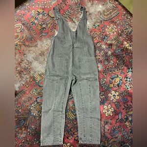 We The Free high roller washed black denim Overalls nwot xs
